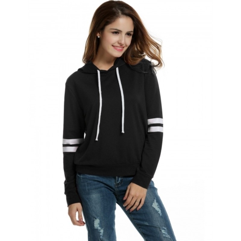 Women's Long Sleeve Drawstring Hooded Pullover Casual Sweatshirt Hoodie