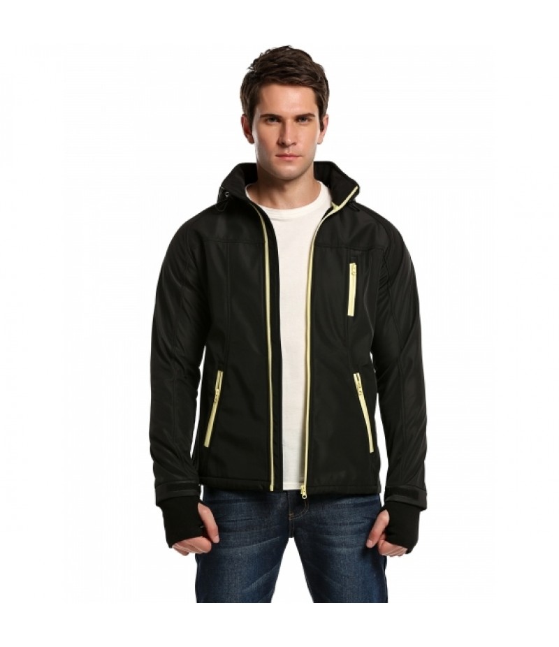 MenCasual Hooded Raglan Long Sleeve Zip-up Jacket Windbreaker Outerwear