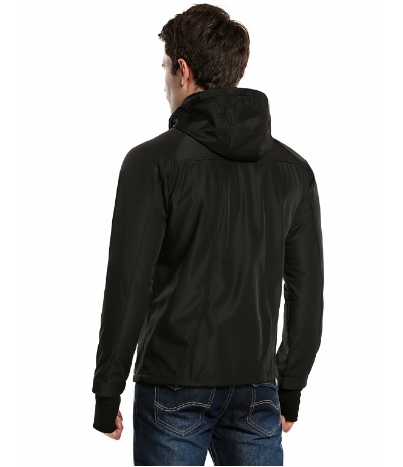 MenCasual Hooded Raglan Long Sleeve Zip-up Jacket Windbreaker Outerwear