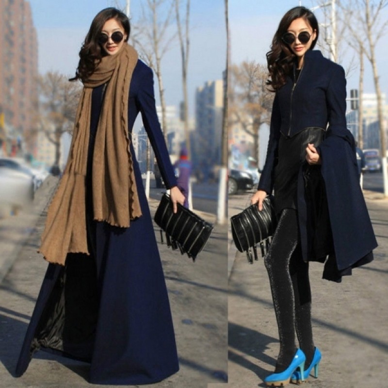 NewLady Women's Cool Full Length Wool Blend Winder Breaker Trench Jacket Coat