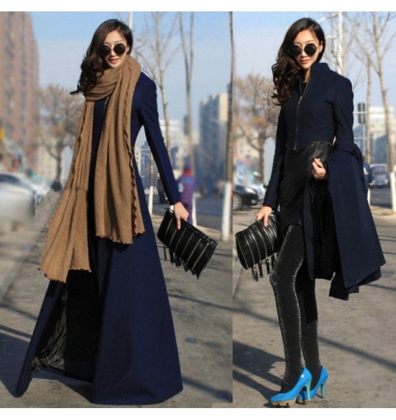 NewLady Women's Cool Full Length Wool Blend Winder Breaker Trench Jacket Coat