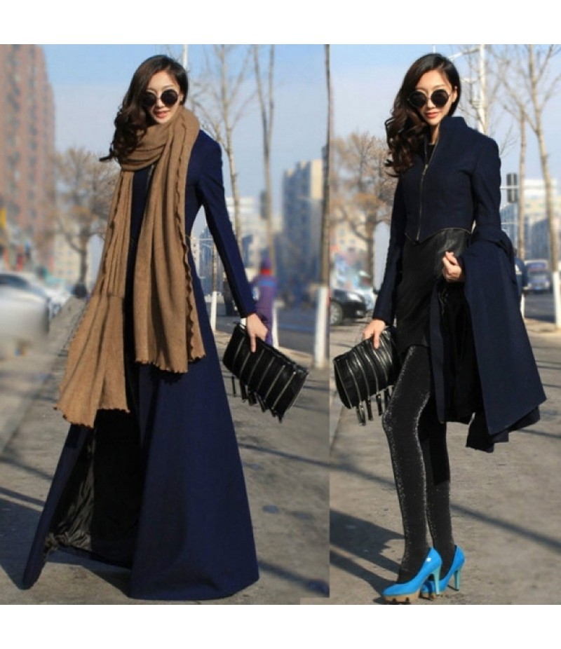 NewLady Women's Cool Full Length Wool Blend Winder Breaker Trench Jacket Coat