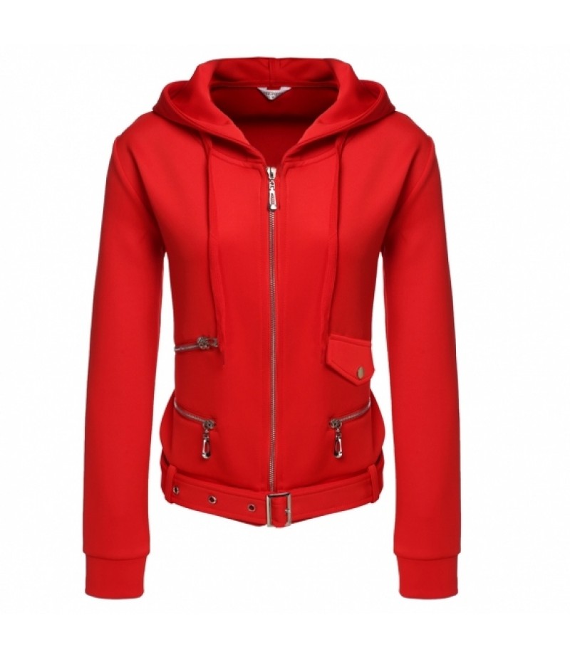 Meaneor WomenCasual Hooded Long Sleeve Solid Zip-up Hoodie Jacket