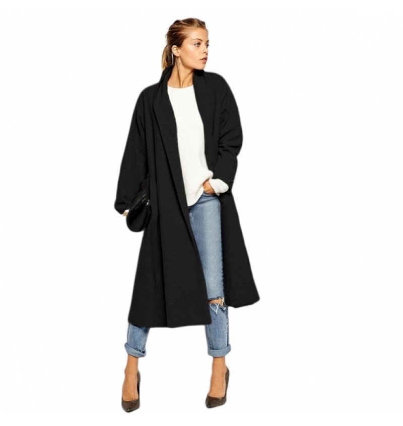 Cool Stylish Ladies Women Casual Below Knee Long Solid Cardigan Trench Coat Outerwear Windbreaker