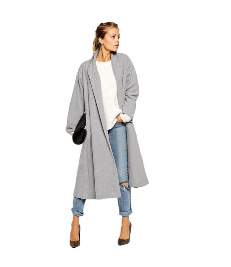 Cool Stylish Ladies Women Casual Below Knee Long Solid Cardigan Trench Coat Outerwear Windbreaker