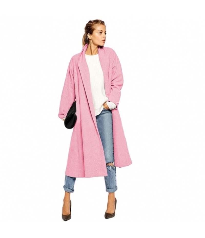 Cool Stylish Ladies Women Casual Below Knee Long Solid Cardigan Trench Coat Outerwear Windbreaker