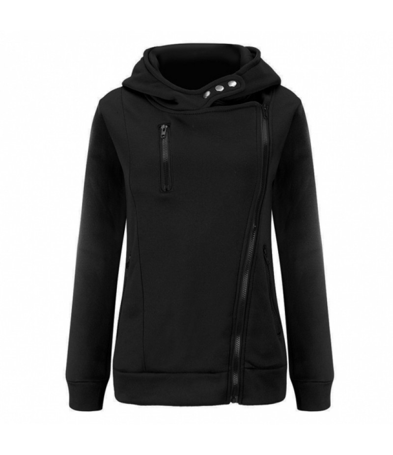 New Women Long Sleeve Hooded Hoodie Thick Cotton Outwear Casual Outdoor Slim Sweatshirt