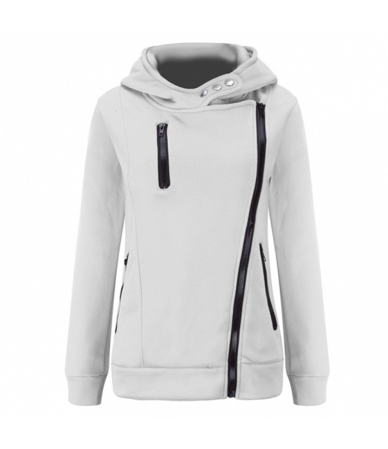 New Women Long Sleeve Hooded Hoodie Thick Cotton Outwear Casual Outdoor Slim Sweatshirt