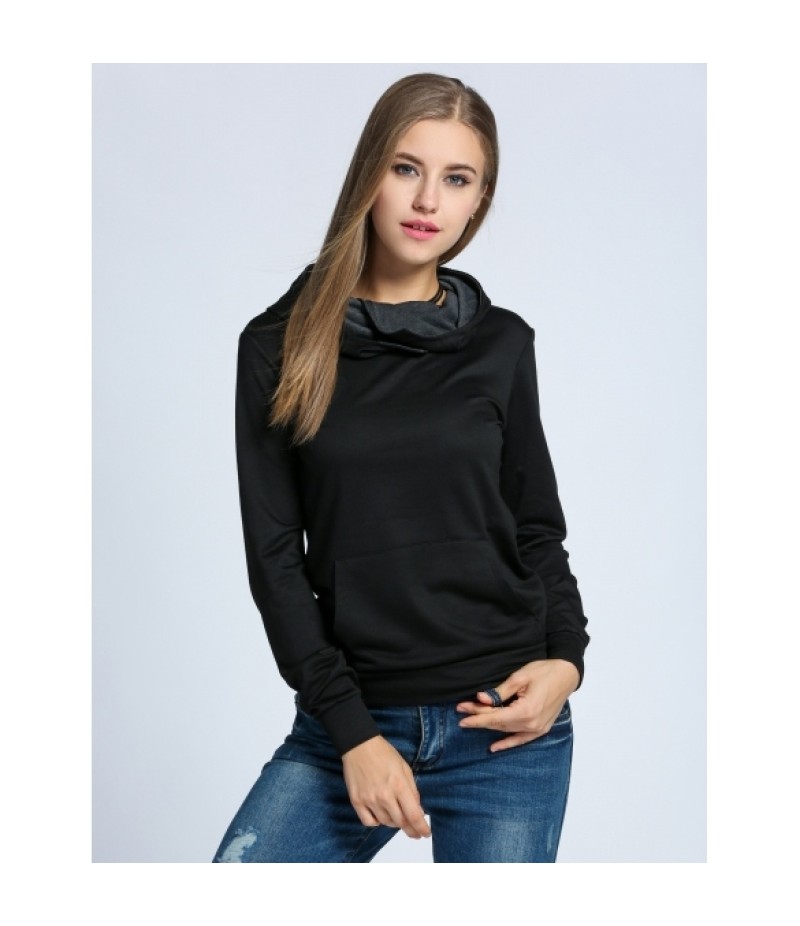 NewWomen Long Sleeve Hoodie Hooded Pullover Tops Solid Casual Sports