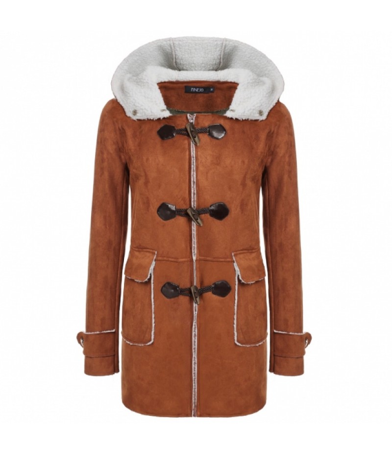 Women Hooded Loose Straight Long Solid Coat Jacket Outerwear