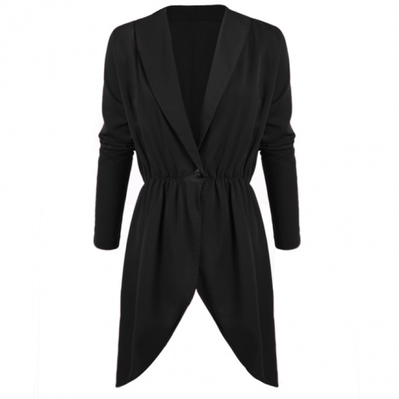 Zeagoo Stylish Women's Fitted Dip Hem Peplum Style Blazer