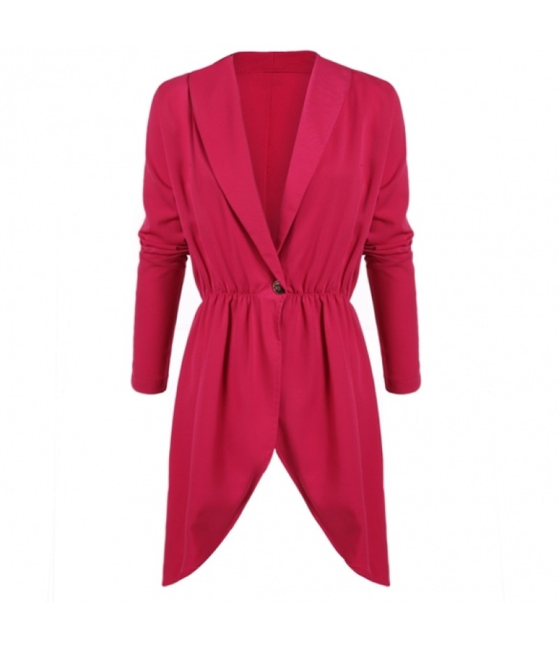 Zeagoo Stylish Women's Fitted Dip Hem Peplum Style Blazer